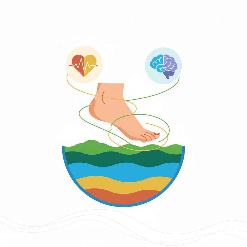 Illustration for Transform Sedentary Health: Integrate Daily Earthing for Natural Energy and Calm