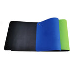 blue and green earthing desk mat