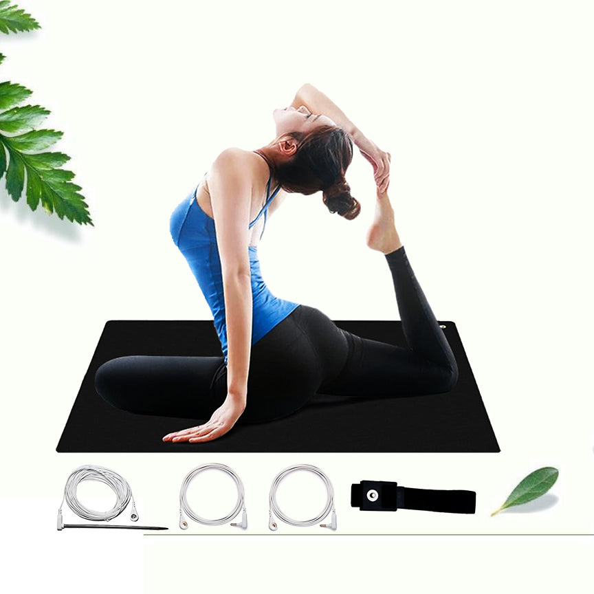 girl on a grounded yoga mat